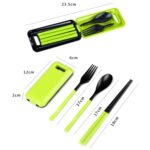Vajilla plegable 3 en 1 ABS, juego de cubiertos, tenedor y palillos con caja de almacenamiento, juego de vajilla para acampar al aire libre, senderismo y viaje - Imagen 2