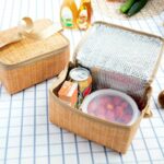 Bolsa de Picnic para acampar al aire libre, caja de mimbre para cesta de Picnic, caja de almacenamiento para almuerzo térmica - Imagen 3