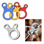10 Uds tienda de campaña cordón sujetador de cuerda mosquetón gancho colgador tensor hebillas de cuerda de viento, Aluminum alloy buckle(Silver)