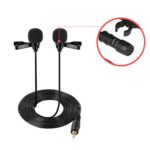 Micrófono Lavalier con cable, condensador, micrófono de doble cabeza, dos personas, teléfono móvil en vivo, micrófono K Song, 515PU Bag - Imagen 4