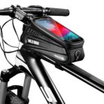 WILD MAN ES3 Bolsa de bicicleta de carcasa dura, bolsa de haz delantero, bicicleta de montaña, teléfono móvil, pantalla táctil, bolsa de tubo superior, equipo de equitación, ES3 (Black)