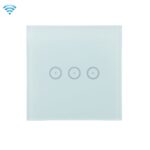 Teléfono móvil del control de voz del interruptor del panel táctil de la pared de Wifi teledirigido, White 3 Gang (Zero Firewire Wifi )