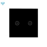 Teléfono móvil del control de voz del interruptor del panel táctil de la pared de Wifi teledirigido, Black 2 Gang (Zero Firewire Wifi  )