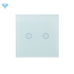 Teléfono móvil del control de voz del interruptor del panel táctil de la pared de Wifi teledirigido, White 2 Gang (Zero Firewire Zigbee )
