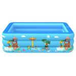 Piscina inflable cuadrada para niños con patrón de parque de atracciones interior y exterior para el hogar, 130 x 85 x 50cm - Imagen 2