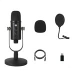 BM-86 Micrófono de condensador USB Grabación de voz Micrófono de computadora Conjunto de equipo de transmisión en vivo, Standard+Small Blowout Prevention Net