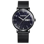 BINBONG B3820 Reloj de Cuarzo Luminoso Simple para Hombres Reloj con patrón de Cielo Estrellado Trendstarry para Estudiantes