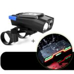 Lámpara de medidor de código de bicicleta inalámbrica 3 en 1, luz frontal de luz fuerte, Blue Upgrade Floating + Tail Light