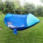 Hamaca antivuelco con mosquitera automática de apertura rápida, hamaca doble antimosquitos para acampar al aire libre, tamaño: 290x140cm, 290x140cm Blue