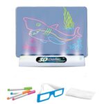 Tablero de dibujo fluorescente 3D Tablero de escritura tridimensional luminoso mágico Tablero de graffiti Iluminación Rompecabezas Tablero de dibujo para niños, Estilo:, Large Drawing Board (Dinosaur Version)