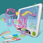 Tablero de dibujo fluorescente 3D Tablero de escritura tridimensional luminoso mágico Tablero de graffiti Iluminación Rompecabezas Tablero de dibujo para niños, Estilo:, Drawing Screen (Dinosaur Version)