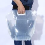 Bolsa de agua plegable para deportes al aire libre, Camping, senderismo, almacenamiento, cubo de agua, contenedor de agua para Picnic, bolsa de agua portadora de elevación, 5L - Imagen 3