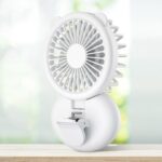 D11 Luz de relleno Clip colgante cuello ventilador plegable de mano Mini ventilador de escritorio USB, D11 White