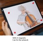 Estación de copia, estación de drenaje de Anime, tablero de copia LED con tablero de luz de succión magnética, placa de dibujo con Cable USB, A4 3 Gear Dimming (Black) - Imagen 4