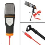 Micrófono de voz para ordenador SF-666 con Cable adaptador, ancla, micrófono con Cable de vídeo para teléfono móvil con soporte, White, Golden, Blue, Black - Imagen 4