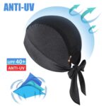 West Biking Summer Ice Silk Pirate Cap Riding Cap Hombres y mujeres al aire libre Protector solar a prueba de viento Sombrero, Windproof Sunscreen Headgear (Triangle Towel Gray) - Imagen 4