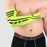 Un par de protectores de muñeca deportivos, funda para brazo, baloncesto al aire libre, bádminton, Fitness, correr, equipo de protección deportiva, M (Fluorescent Green)