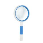 Lupa de lectura manual de 3 uds., lente de cristal con mango antideslizante, lupa de identificación para reparación de lectura de ancianos, 65mm 6 Times (Blue White)