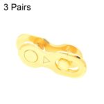 Cadena de bicicleta de carretera de montaña ZH405 Cadena de hebilla mágica Hebilla de liberación rápida, 3 Pairs 6/7/8 Speed (Gold)