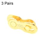 Cadena de bicicleta de carretera de montaña ZH405 Cadena de hebilla mágica Hebilla de liberación rápida, 3 Pairs 10 Speed (Gold)