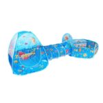 3 en 1 ZP01 Carpa para niños Play House Tunnel Plegable Shooting Ocean Ball Pool Toy, Blue Sea