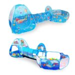3 en 1 ZP01 Carpa para niños Play House Tunnel Plegable Shooting Ocean Ball Pool Toy, Blue Sea - Imagen 2