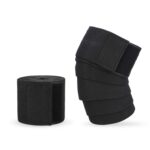 2 rodilleras deportivas envueltas en vendaje de cuatro rayas de nailon, Nylon Knee Pads (All Black) - Imagen 2