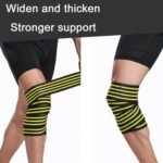 2 rodilleras deportivas envueltas en vendaje de cuatro rayas de nailon, Nylon Knee Pads (All Black) - Imagen 4