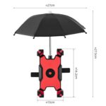 CYCLINGBOX Soporte para teléfono móvil para bicicleta con marco para teléfono móvil Parasol Rider, estilo:, Handlebar Installation (Black) - Imagen 3