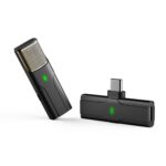 DS01 Micrófono de collar en vivo para exteriores Micrófono inalámbrico de reducción de ruido para grabación de entrevistas, especificación:, Type-C / USB-C (Black)