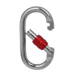 XINDA XDQ96068 Equipo para exteriores Escalada Cerradura principal Mosquetón Cerradura de acero en forma de O Cerradura de hebilla de alambre, XINDA XDQ96068(Silver Red)