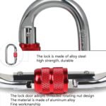 XINDA XDQ96068 Equipo para exteriores Escalada Cerradura principal Mosquetón Cerradura de acero en forma de O Cerradura de hebilla de alambre, XINDA XDQ96068(Silver Red) - Imagen 4