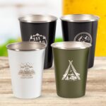 4 PCS / Set Copa de acero inoxidable para picnic al aire libre, With Storage Bag (White) - Imagen 2