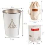 4 PCS / Set Copa de acero inoxidable para picnic al aire libre, With Storage Bag+Silicone Holder (Dark Blue) - Imagen 3