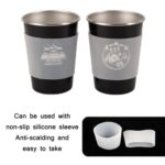 4 PCS / Set Copa de acero inoxidable para picnic al aire libre, With Storage Bag+Silicone Holder (Dark Blue) - Imagen 4