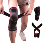Rodillera deportiva de punto con cinta presurizada, M (Red)