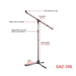 Soporte de micrófono ajustable de fórmula de piso de varilla única, estilo:, GAZ-206 - Imagen 2