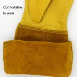 1 par de guantes de jardín JJ-GD305 de cuero genuino resistentes a las puñaladas y a prueba de cortes, tamaño:, S - Imagen 4