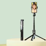 Selfie Stick Bluetooth integrado con espejo de maquillaje con control remoto Vibrato, P80 1.33m