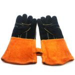 1 par de guantes de soldadura de cuero genuino a prueba de cortes para jardín al aire libre JJ-S2011, JJ-S2011