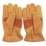 1 par de guantes de seguridad laboral de cuero genuino para soldadura de jardín al aire libre JJ-1004, L