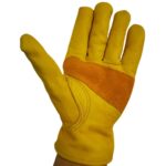 1 par de guantes de seguridad laboral de cuero genuino para soldadura de jardín al aire libre JJ-1004, L - Imagen 2