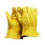 1 par de guantes de seguridad de cuero genuino para jardinería JJ-5002 para montar al aire libre, tamaño:, S