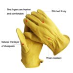 1 par de guantes de seguridad de cuero genuino para jardinería JJ-5002 para montar al aire libre, tamaño:, XL - Imagen 4