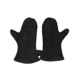 1 par de guantes de aislamiento térmico de cuero genuino para barbacoa al aire libre, KX139