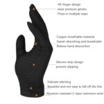 Guantes antideslizantes de fibra de cobre para deportes de presión, tamaño:, M - Imagen 3