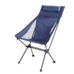 Silla de playa plegable portátil de aleación de aluminio para acampar al aire libre, Without Pocket (Blue Gray)