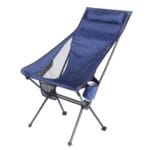 Silla de playa plegable portátil de aleación de aluminio para acampar al aire libre, With Pocket (Blue Gray)