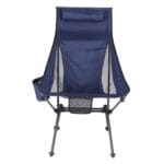 Silla de playa plegable portátil de aleación de aluminio para acampar al aire libre, With Pocket (Blue Gray) - Imagen 2