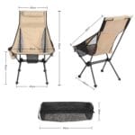 Silla de playa plegable portátil de aleación de aluminio para acampar al aire libre, With Pocket (Blue Gray) - Imagen 3